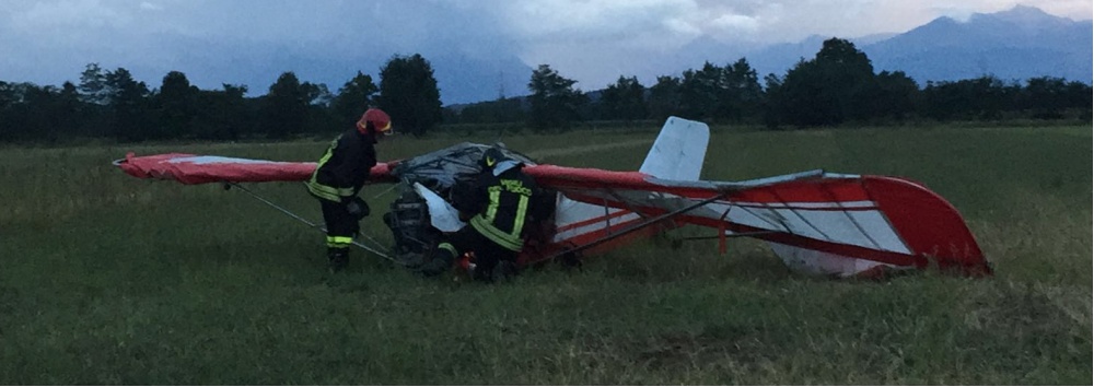 Caluso, precipita aereo: due feriti gravi