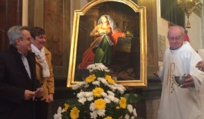 Castelrosso, la parroccchia presenta il quadro restaurato di Santa Elisabetta