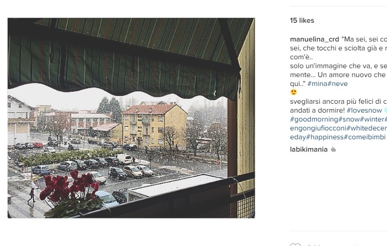 La prima nevicata: le prime foto su Instagram