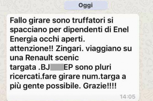 “Attenti a quell’auto, sono zingari”, il messaggio whatsapp che crea allarme