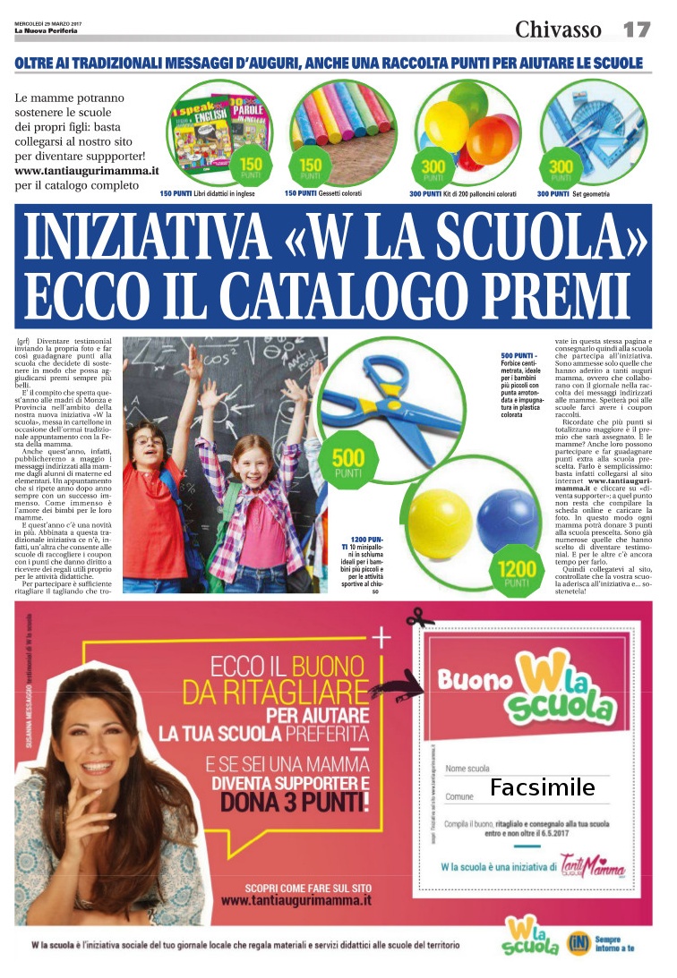 W la scuola: mamma manda la tua foto per aiutare il tuo Istituto