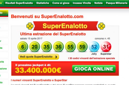 SuperEnalotto, vinti 27mila euro