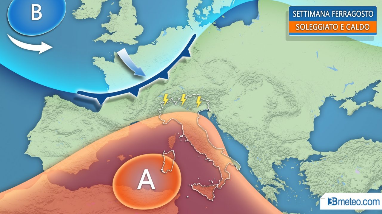 Ferragosto con sole e caldo, torna lanticiclone afro-mediterraneo