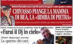 La prima pagina in edicola oggi con l'ultimo saluto al prof. Franco Racco