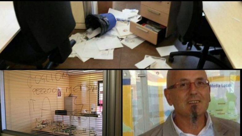 Incursione notturna nella redazione di Settegiorni. Devastazione, minacce e scritte ingiuriose