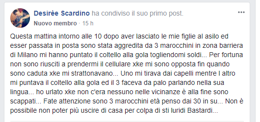 Ragazza rapinata altra denuncia sul web di una giovane