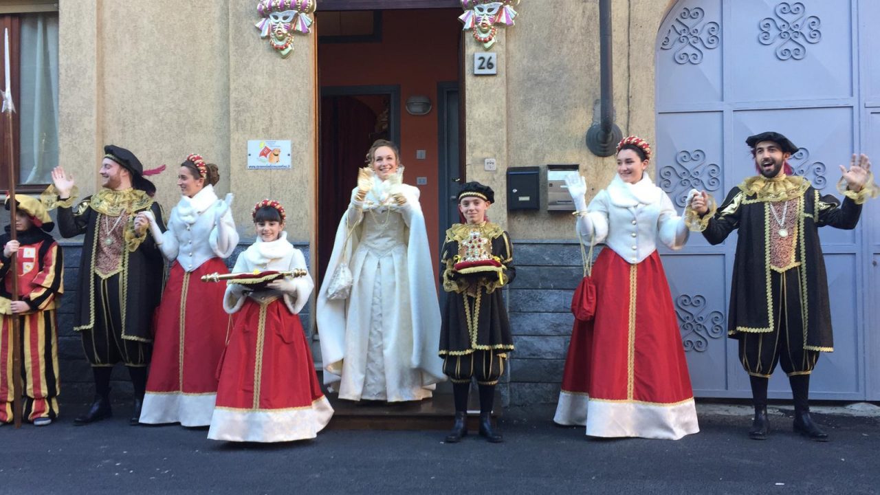 Carnevale storico protagonisti Conte Tizzoni e Regina Papetta