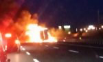 Autostrada A4 chiusa, brucia auto a GPL