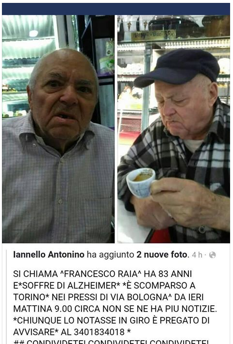 Pensionato scomparso ritrovato all’ospedale