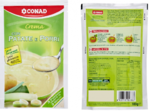 Conad ritira dal commercio “Crema con patate e porri”