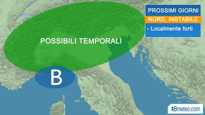 Elevato rischio temporali nel torinese