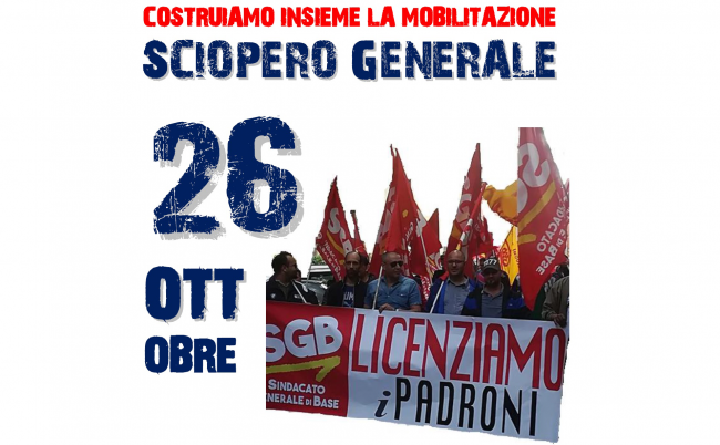 Sciopero generale domani, 26 ottobre
