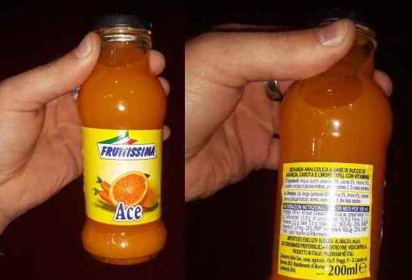 Succo Fruttissima Ace richiamato: potrebbe avere dentro pezzi di vetro