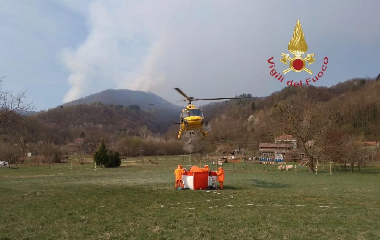 Incendi in Val Sesia, Vigili del Fuoco ancora al lavoro