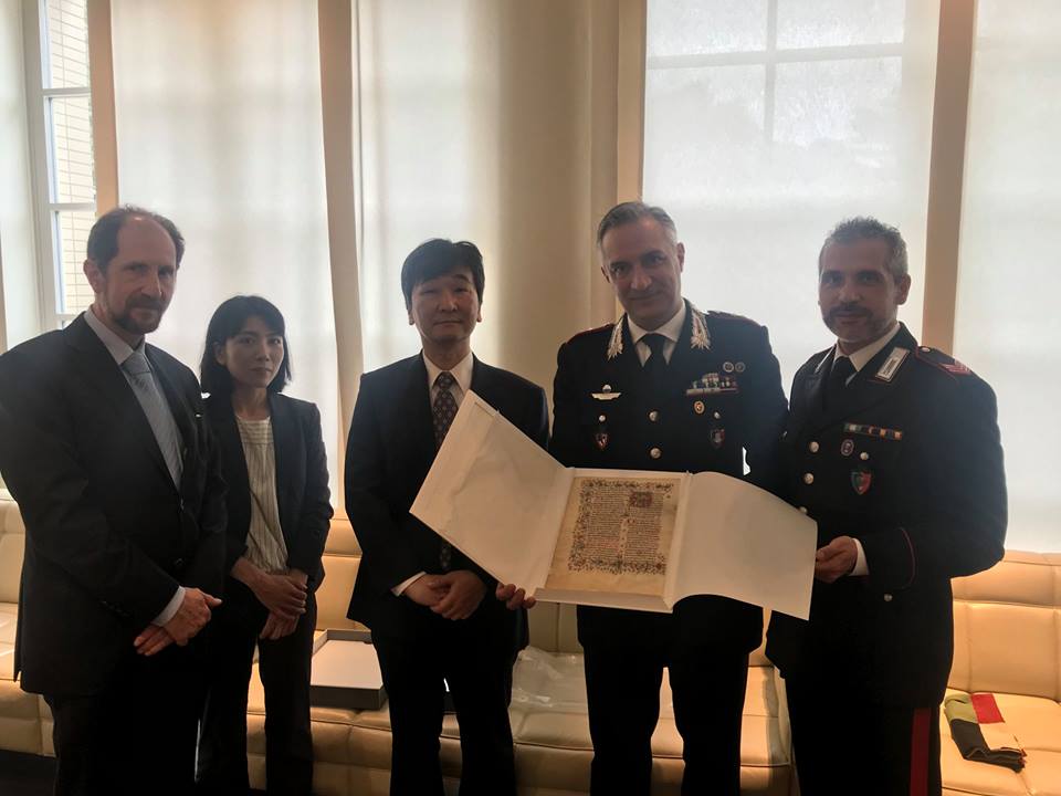 Prezioso manoscritto rubato ritrovato in Giappone