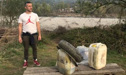 Il brandizzese Andrea Barraco ripulisce il Po dai rifiuti