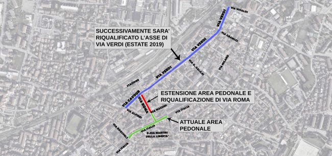 via roma pedonalizzazione pedonale settimo