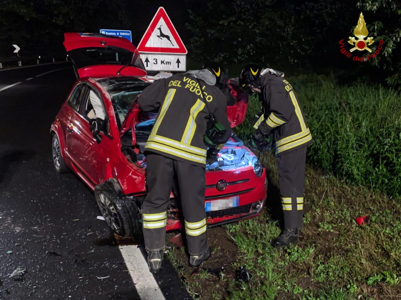 Auto si ribalta sulla Sp 78 a Moncrivello