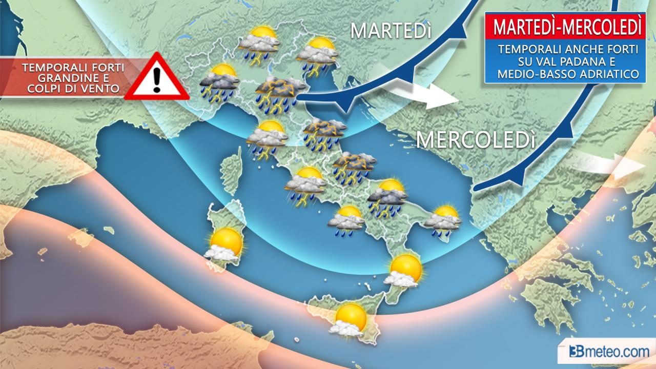 Meteo, da martedì stop al grande caldo: arrivano i temporali