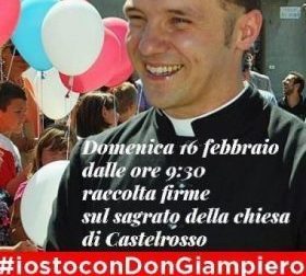 Castelrosso, domani la raccolta firme per don Gianpiero