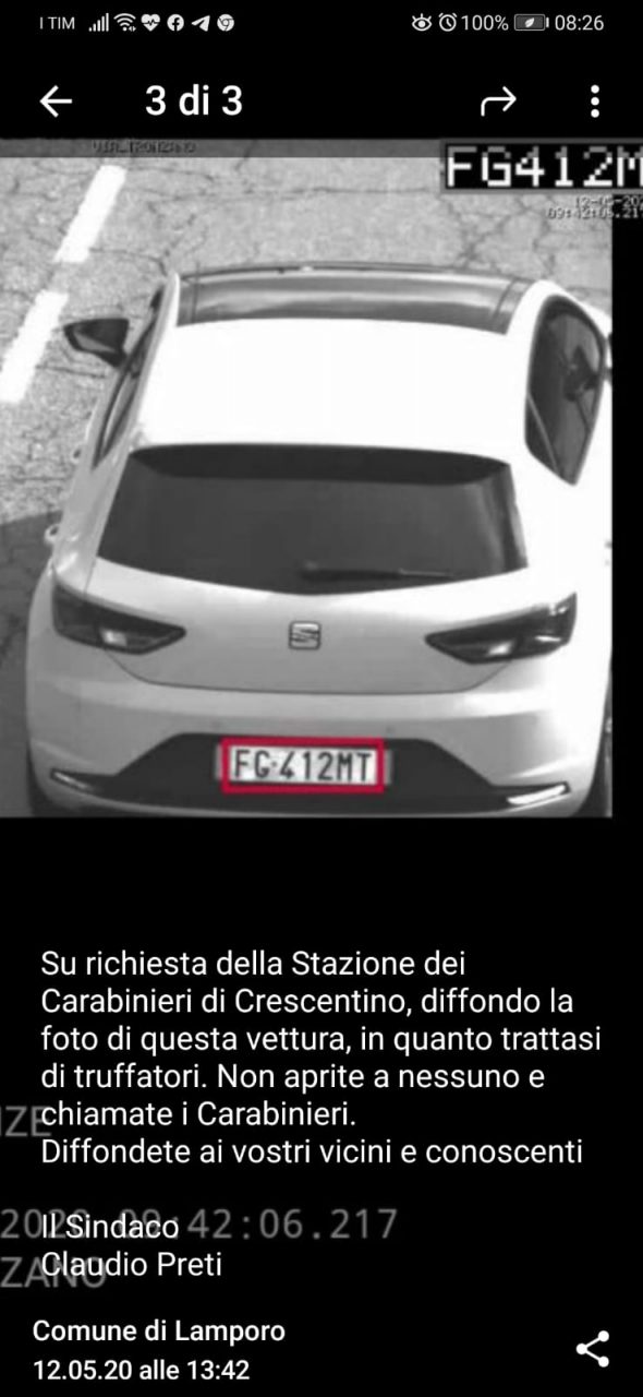 Emergenza truffe nel Vercellese, i malviventi viaggiano su una Seat