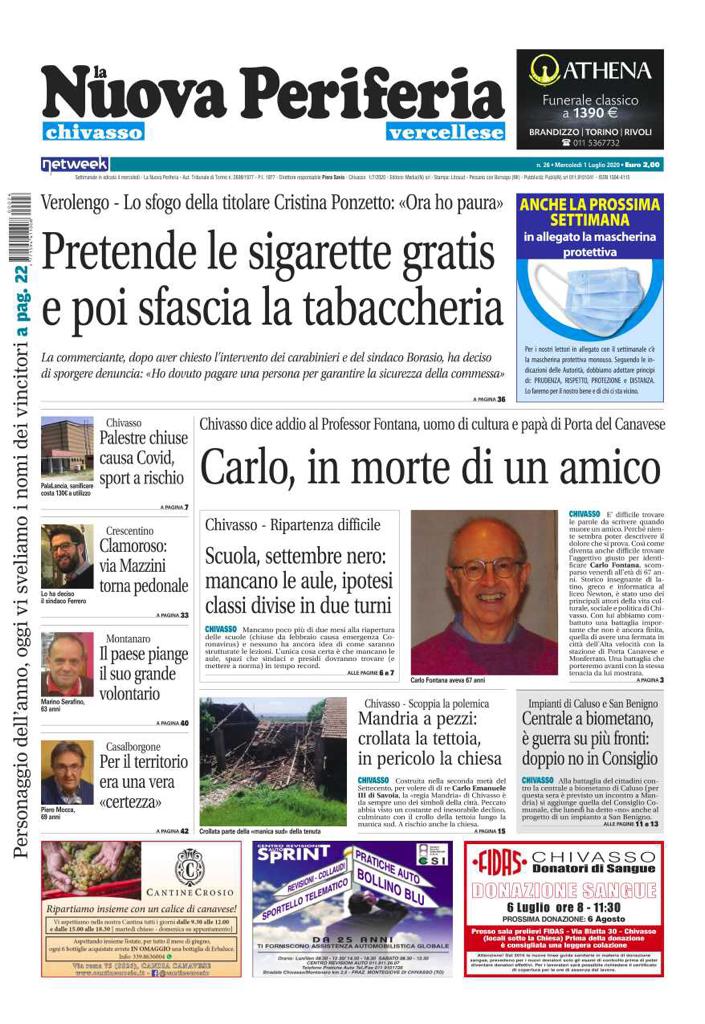 La Nuova Periferia di mercoledì 1 luglio è in edicola