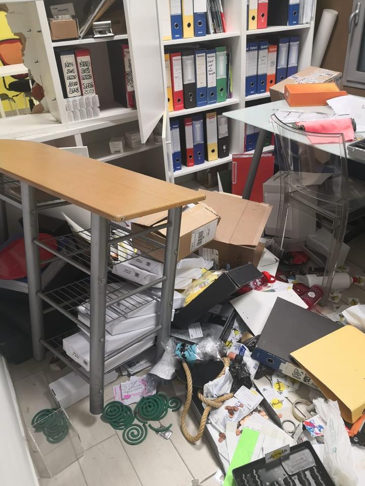 Distrutta una palestra nella notte LE FOTO