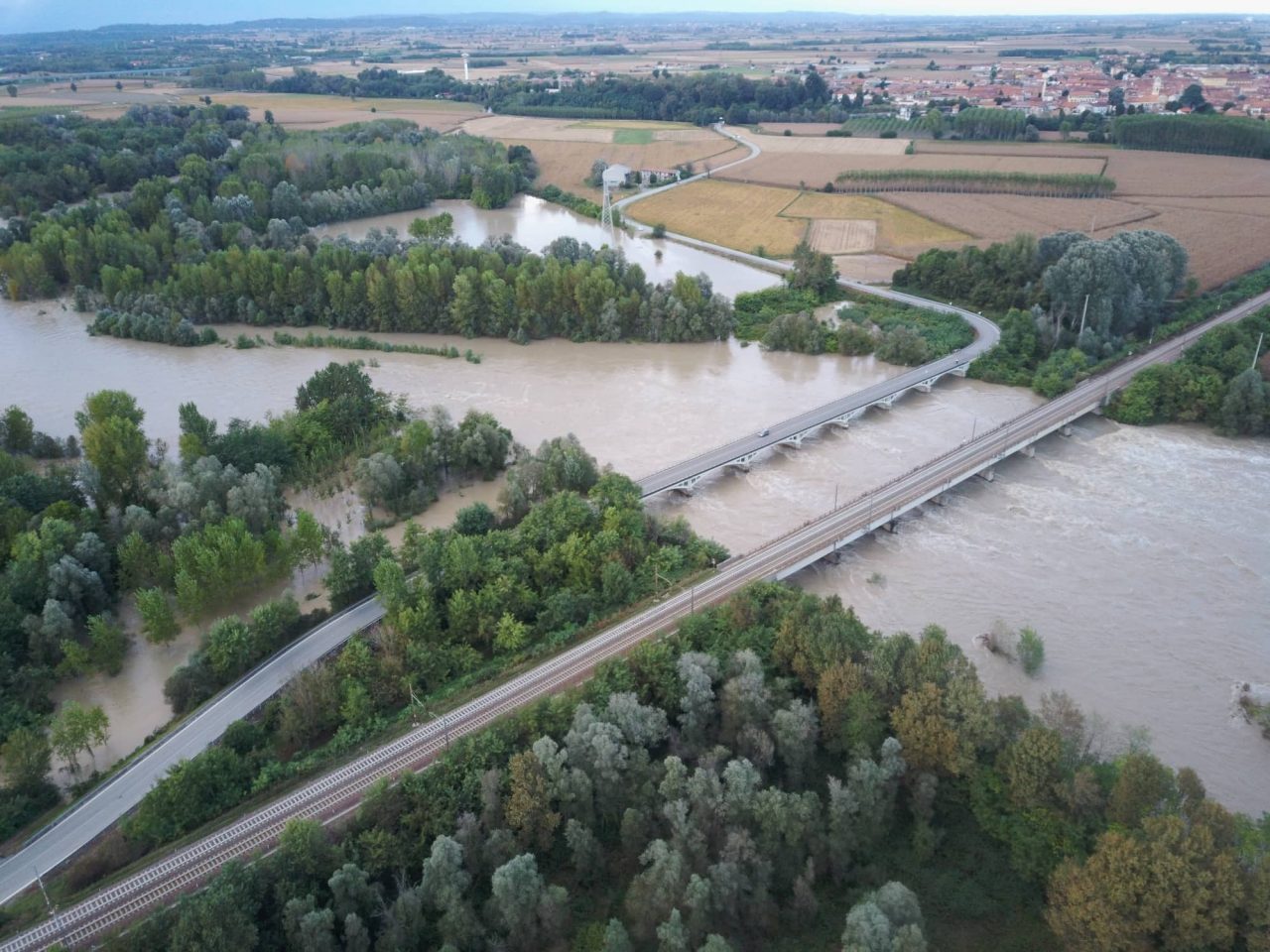 Maltempo, la situazione del Po e della Dora Baltea LE FOTO