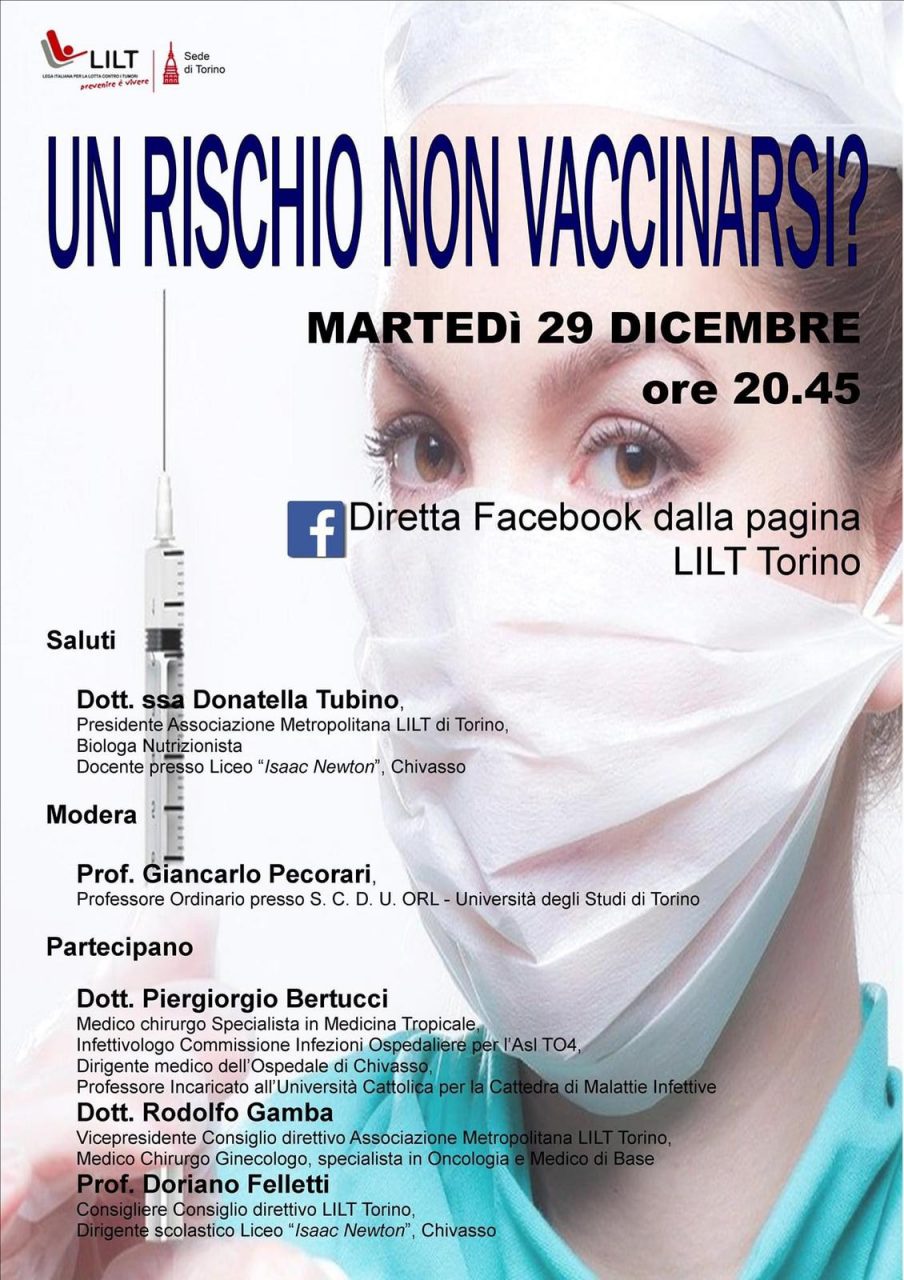 Vaccino Covid, serata informativa con la Lilt