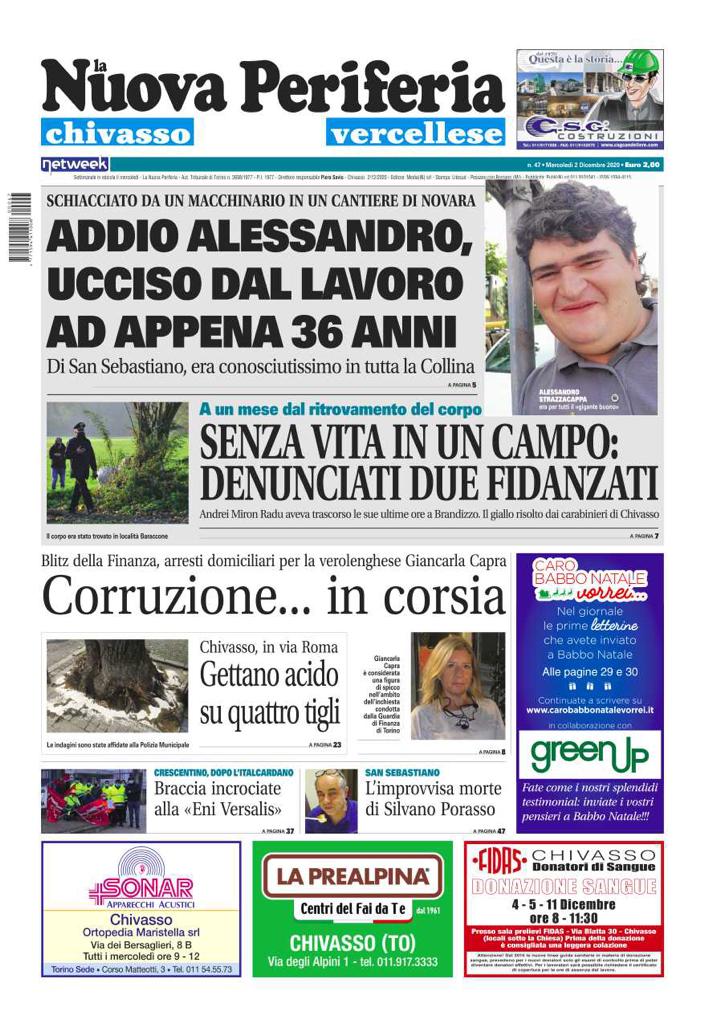 La Nuova Periferia in edicola oggi, mercoledì 2 dicembre
