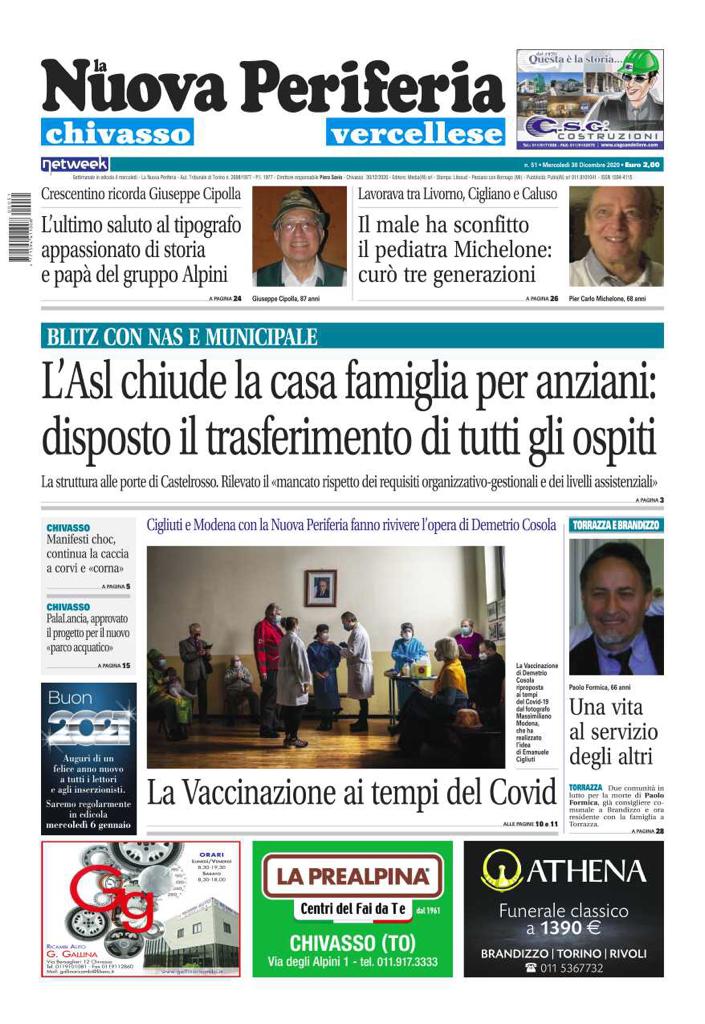 La Nuova Periferia in edicola oggi, mercoledì 30 dicembre