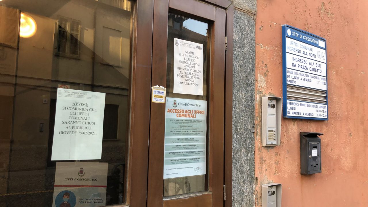 Emergenza Covid, due dipendenti comunali positivi: chiusi gli uffici