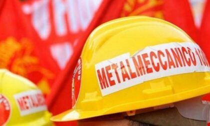 Lavoratori delle aziende metalmeccaniche in sciopero nel Torinese