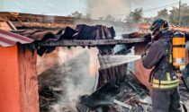 Incendio in una legnaia a Saluggia