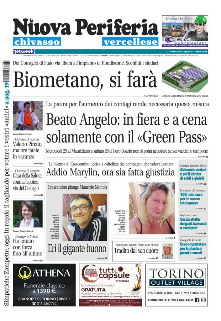 La Nuova Periferia è in edicola oggi, mercoledì 25 agosto