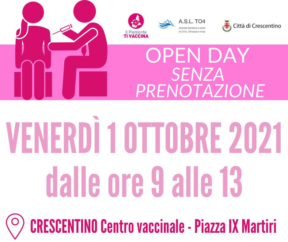 Open Day al centro vaccinale di Crescentino