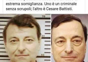 Mario Draghi come Cesare Battisti, il post della "No Green Pass"