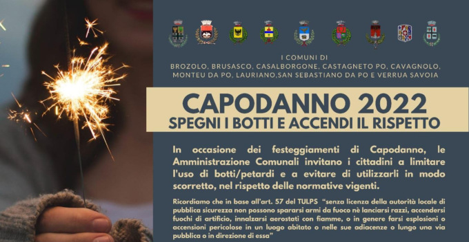 Capodanno 2022, i Comuni della Collina dicono no ai botti