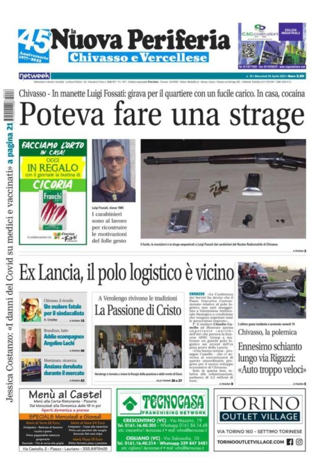 La Nuova Periferia è in edicola oggi, mercoledì 20 aprile