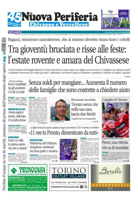 La Nuova Periferia è in edicola oggi, mercoledì 24 agosto