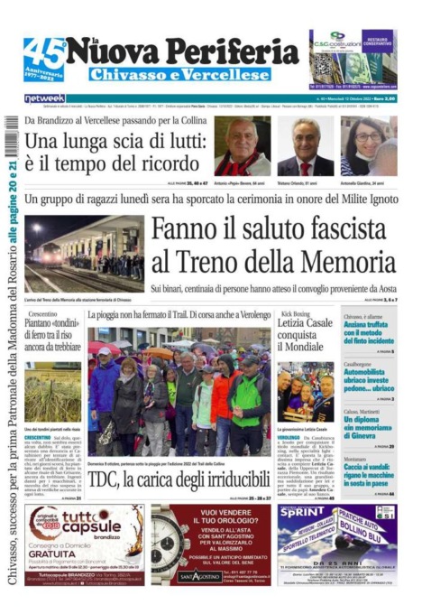 La Nuova Periferia è in edicola oggi, mercoledì 12 ottobre