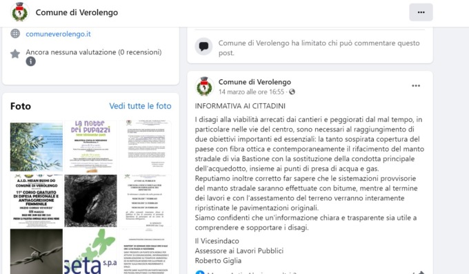«Il vice può postare sulla pagina del Comune, un assessore invece no»