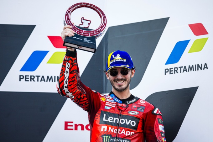 Moto Gp,  Bagnaia è terzo in Indonesia