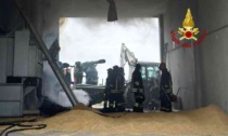 Incendio in un essiccatoio lungo la provinciale