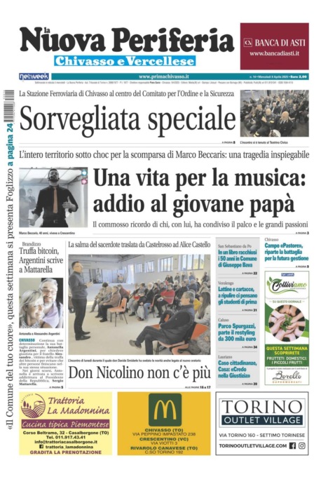 La Nuova Periferia di Chivasso e Vercellese è in edicola (da oggi 9 aprile)