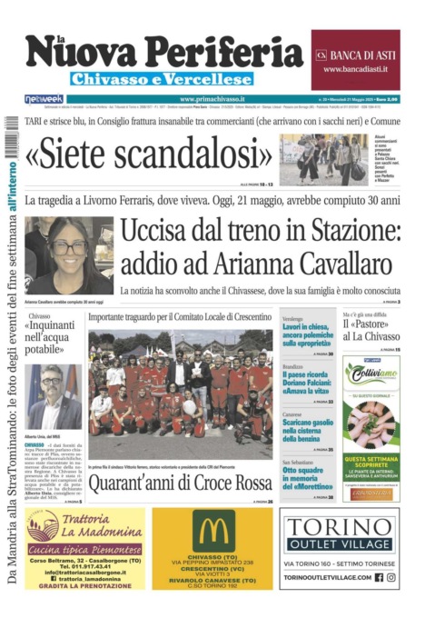 La Nuova Periferia di Chivasso e Vercellese è in edicola (da oggi  21 maggio)