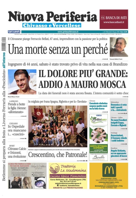 La Nuova Periferia di Chivasso e Vercellese è in edicola (da oggi 4 giugno)