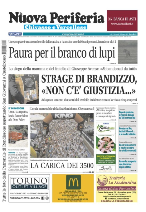 La Nuova Periferia di Chivasso e Vercellese è in edicola (da oggi 18 giugno)