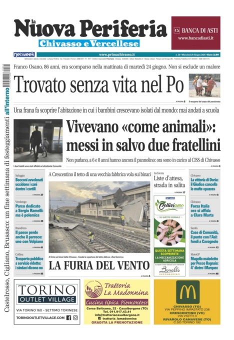 La Nuova Periferia di Chivasso e Vercellese è in edicola (da oggi 25 giugno)