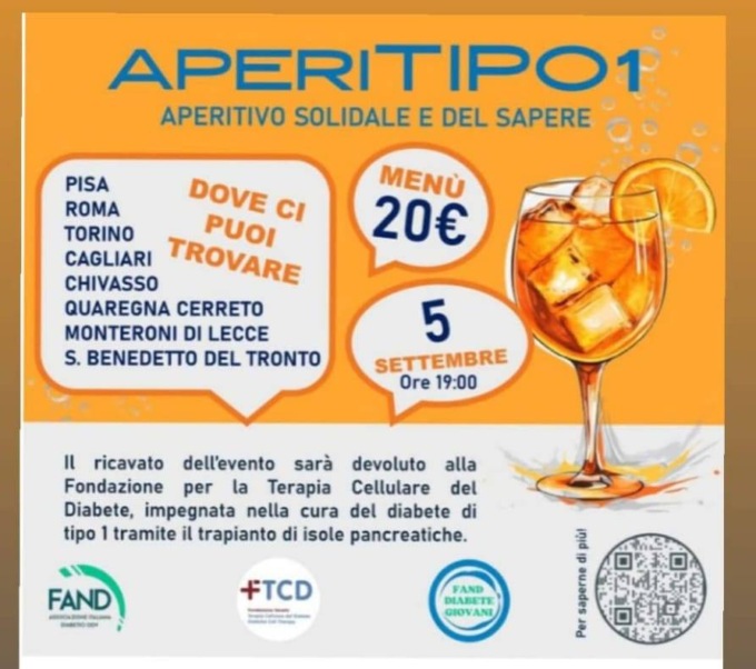 AperiTipo1, aperitivo solidale per la ricerca sul Diabete di Tipo 1